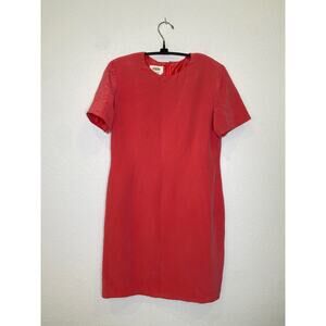 Talbots Petites Pink Silk Short Sleeve Shift Dress Vintage Y2K Mini Sz 10P